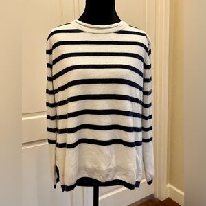 Olivaceous Monochrome Navy Striped Knit Top lined with Baby Tee